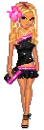 Sparkly pink and black doll.