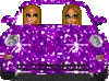 Dolls in glitter car