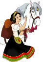 Snow white with horse