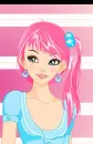 Pink haired blue girl
