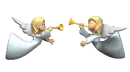 angels playing trumpets