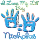 I Love My Lil' Boy Nicholas Hand Prints