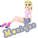 NAME MONIQUE/GIRL SITTING BLUE