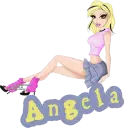 NAME ANGELA/GIRL SITTING BLUE