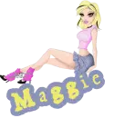 NAME MAGGIE/GIRL SITTING BLUE
