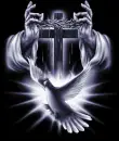 Jesus hands with dove /cross/ bible