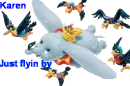 Just flyin by, dumbo and friends