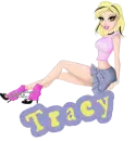 NAME TRACY/GIRL SITTING BLUE
