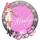 NAME MARILYN/PINK HAIR GIRL FLOWERS