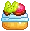 strawberry kiwi fruit bun