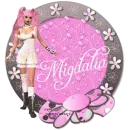 NAME MIGDALIA/PINK HAIR GIRL/FLOWERS