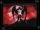 gothic red moon angel
