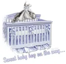 baby in blue crib