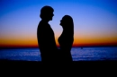 Couple under night skies