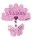 Pink fan with butterfly