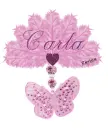 Pink fan with butterfly..Carla
