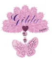 Pink fan with butterfly..Gilda
