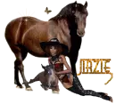 Jirzie's horse and cowgirl
