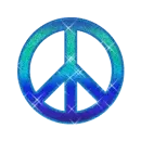 Sparkly blue peace sign