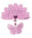 Pink fan with butterfly..Jane