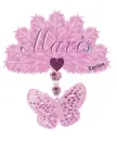 Pink fan with butterfly..Mavis