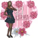 Karina with roses in frame