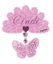 Pink fan with butterfly..Cindi