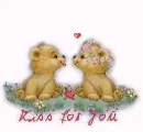 Two bears kissing