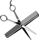 comb and scissors