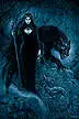 dark wolf with dark girl
