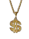 Gold Glitter Dollar Chain