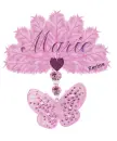 Pink fan with butterfly..Marie