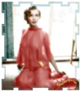 MARILYN IN HER RED SHEER DRESS.