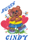 Bear with Hearts Hugs Cindy