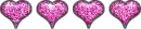 pink glittering hearts