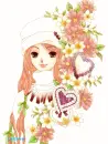 Lady w/hearts & flowers