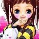 cute doll with stuff toy