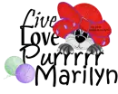 LIVE,LOVE PURRRR MARILYN/CAT RED HAT