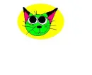 green cat
