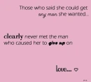 Gave up on love