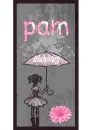 GLITTER PAM-WITH PINK FLOWER