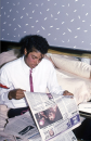 Michael Jackson reading a newspaper :]