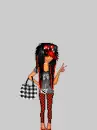 Red and Black Scene Doll