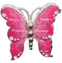 Hugs, Smiles, Kisses, Kisses - Pink Butterfly