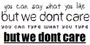 But we don't care!