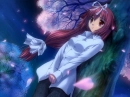 girl under cherry blossom tree
