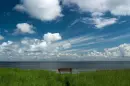 nature bench clouds