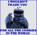 Cookie monster eating cookies