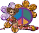 animated flower power groovy girl