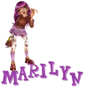 NAME MARILYN/GIRL WITH CAT PURPLE